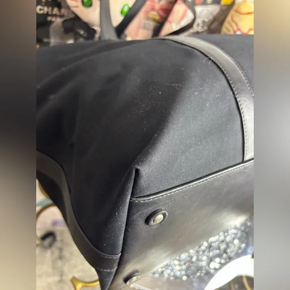 Coach 2006 black nylon and leather weekend/carry-on bag EUC - Picture 11 of 15